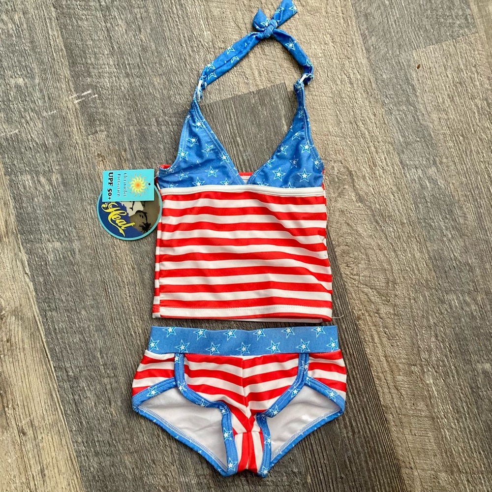 NWT Heat little girls two piece swimsuit - Size 5